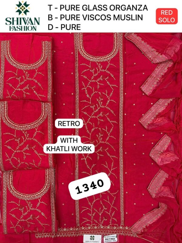 Shivansh Organza Top Pure Chiffon Dupatta Unstitched Suits