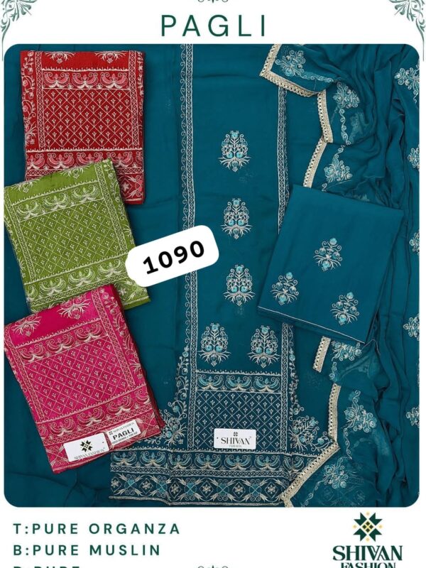 Shivansh Organza Top Pure Chiffon Dupatta Unstitched Suits