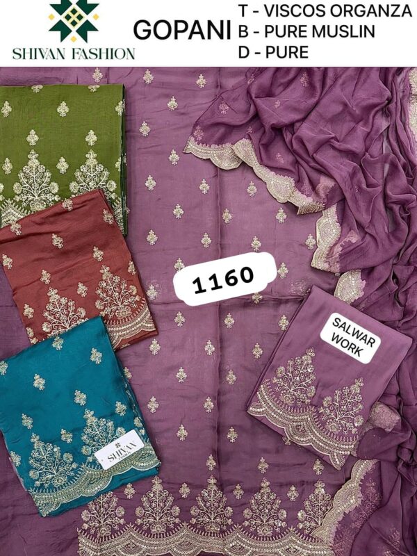 Shivansh Organza Top Pure Chiffon Dupatta Unstitched Suits