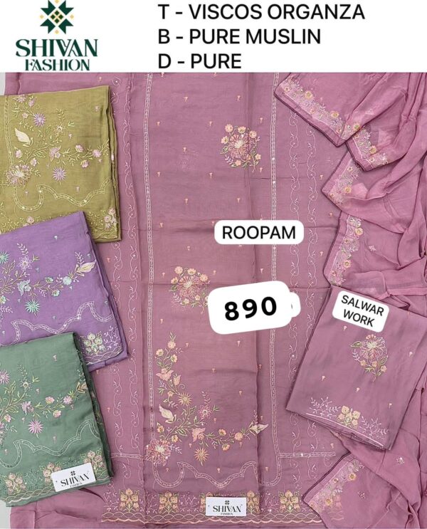 252284 Shivansh Organza Top Pure Chiffon Dupatta Unstitched Suits