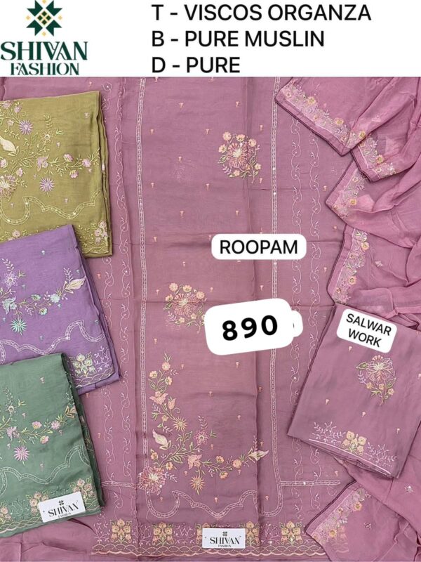 Shivansh Organza Top Pure Chiffon Dupatta Unstitched Suits