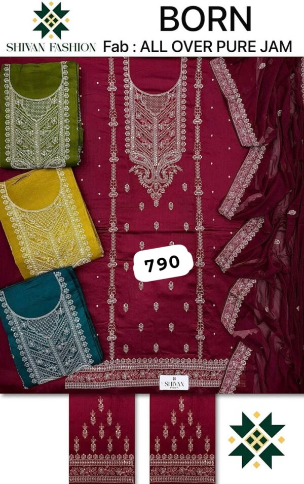 252290 Shivansh Jaam Top Pure Chiffon Dupatta Unstitched Suits