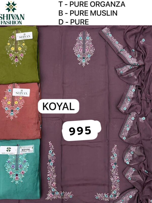 Shivansh Organza Top Pure Chiffon Dupatta Unstitched Suits