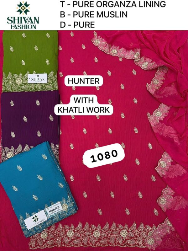 Shivansh Organza Top Pure Chiffon Dupatta Unstitched Suits