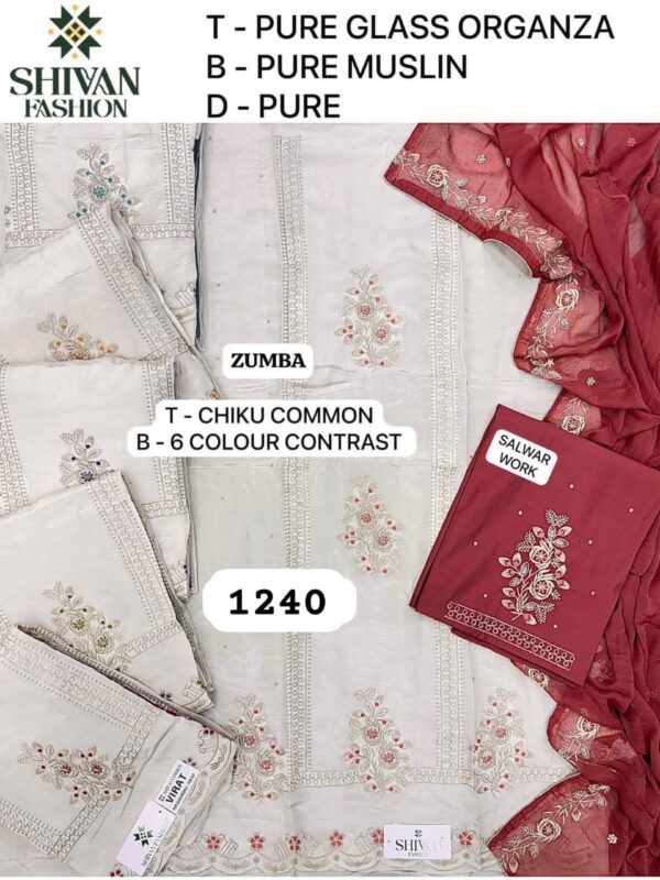 252323 Shivansh Glass Top Pure Chiffon Dupatta Unstitched Suits