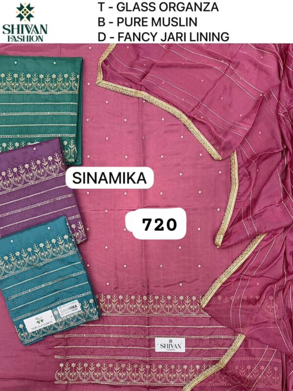 Shivansh Organza Top Nazneen Dupatta Unstitched Suits