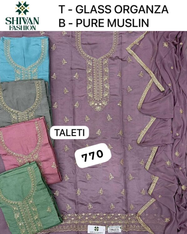 252338 Shivansh Organza Top Nazneen Dupatta Unstitched Suits