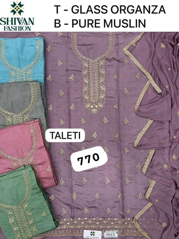 Shivansh Organza Top Nazneen Dupatta Unstitched Suits