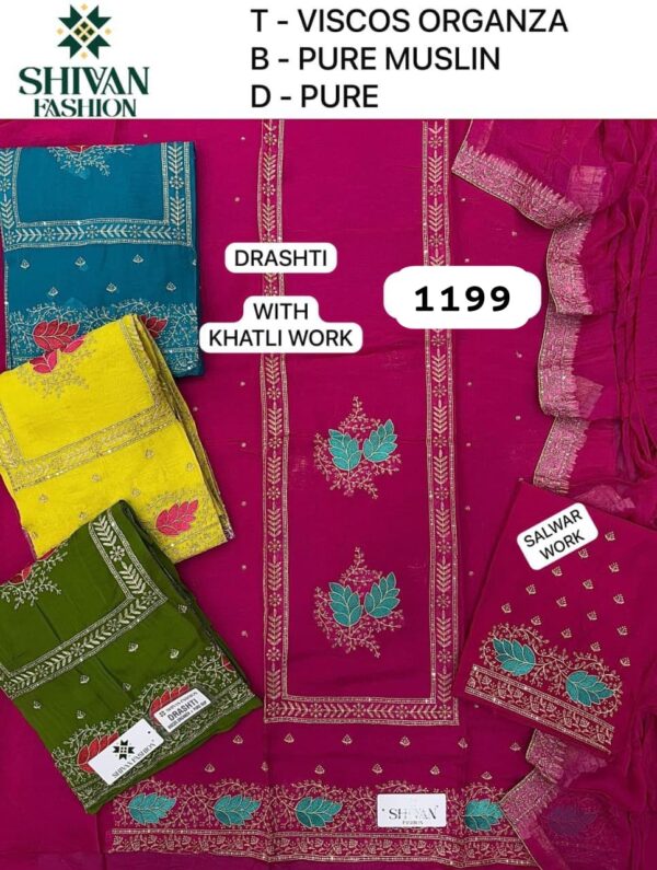 252344 Shivansh Organza Top Pure Chiffon Dupatta Unstitched Suits