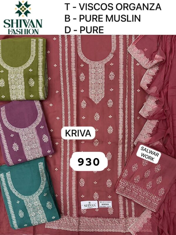 252356 Shivansh Organza Top Pure Chiffon Dupatta Unstitched Suits