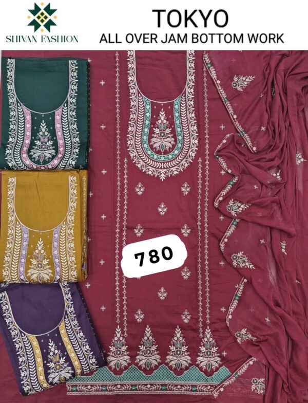 252359 Shivansh Jaam Top Nazneen Dupatta Unstitched Suits