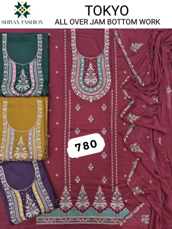 252359 Shivansh Jaam Top Nazneen Dupatta Unstitched Suits