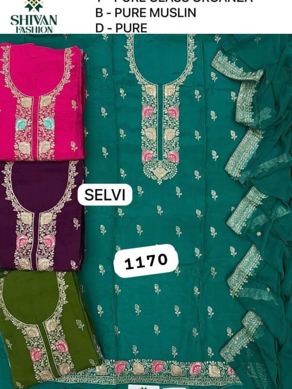 252370 Shivansh Glass Top Pure Chiffon Dupatta Unstitched Suits