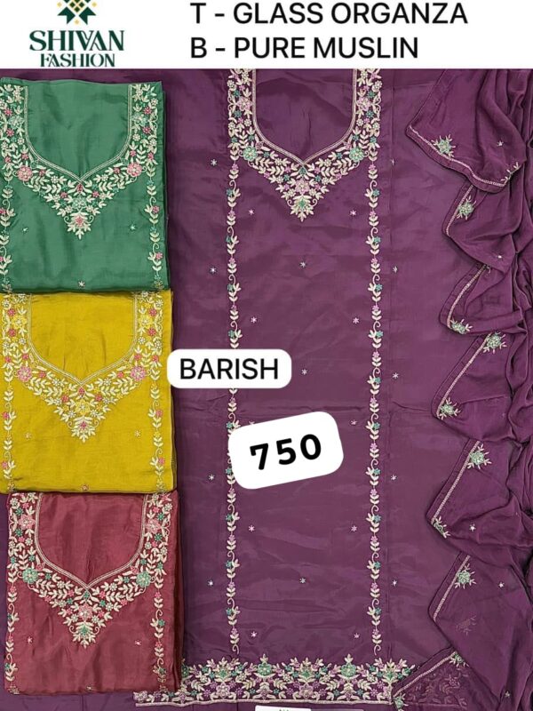 252404 Shivansh Organza Top Pure Chiffon Dupatta Unstitched Suits