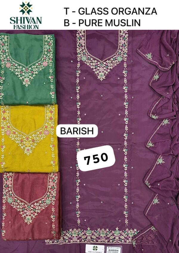 Shivansh Organza Top Pure Chiffon Dupatta Unstitched Suits