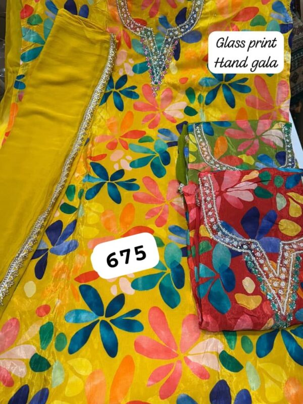 SCAK Glass Top Nazneen Dupatta Unstitched Suits