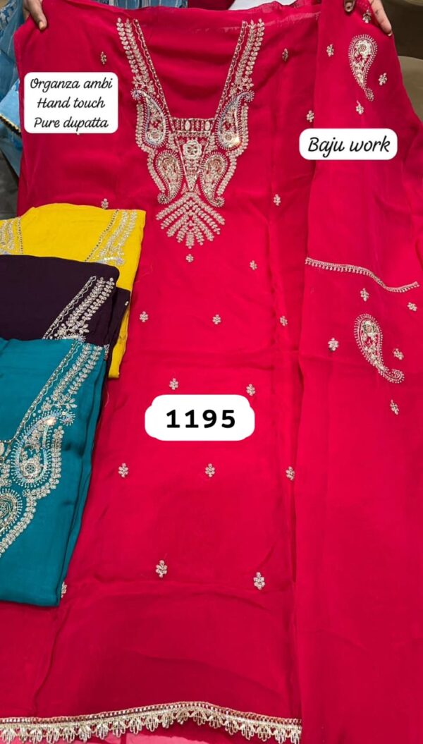 SCAK Organza Top Pure Chiffon Dupatta Unstitched Suits