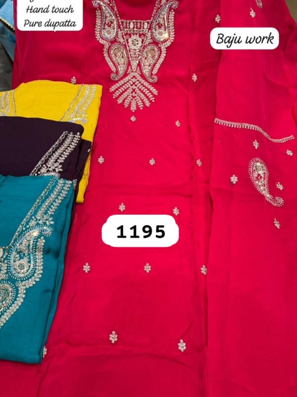 SCAK Organza Top Pure Chiffon Dupatta Unstitched Suits