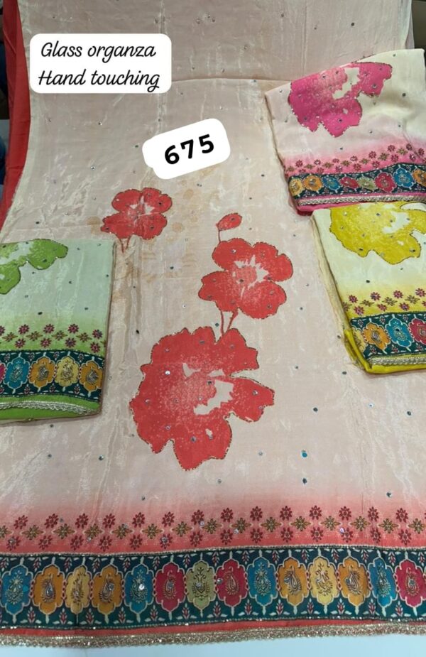 252728 SCAK Organza Top Nazneen Dupatta Unstitched Suits