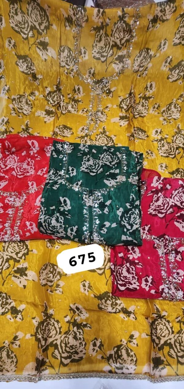 SCAK Organza Top Nazneen Dupatta Unstitched Suits