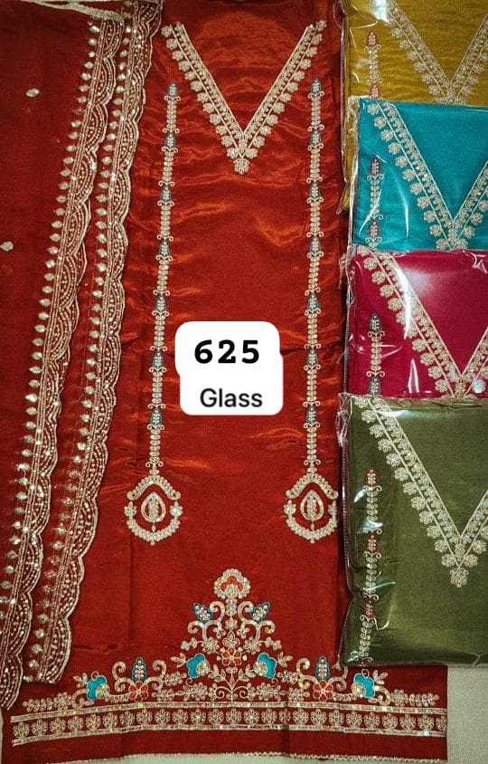 SCAK Glass Top Nazneen Dupatta Unstitched Suits