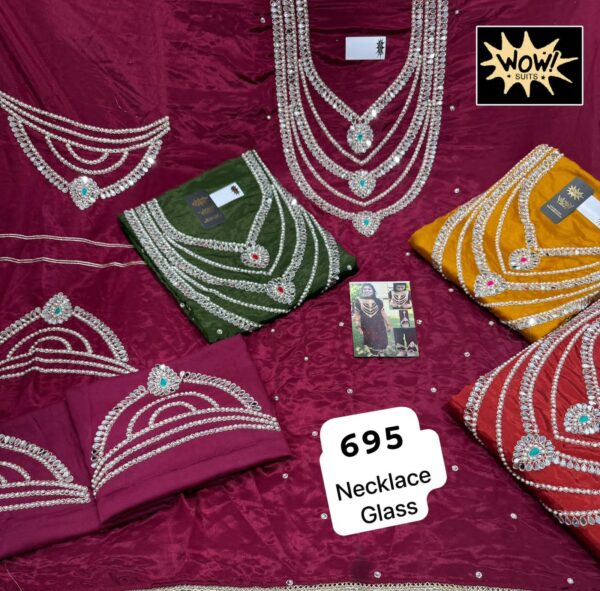 255172 Wow Glass Top Nazneen Dupatta Unstitched Suits