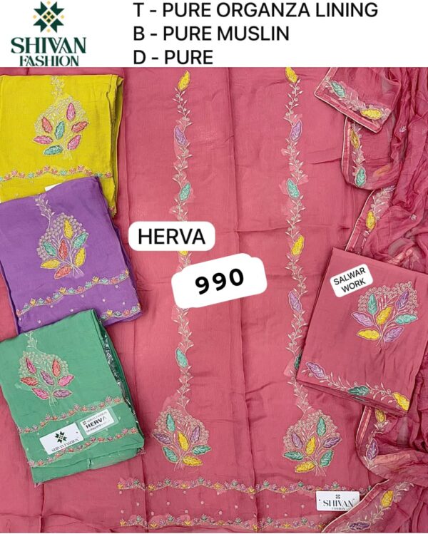 Shivansh Organza Top Pure Chiffon Dupatta Unstitched Suits