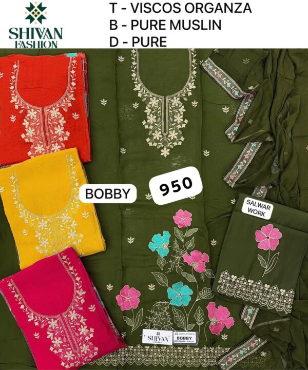 Shivansh Organza Top Pure Chiffon Dupatta Unstitched Suits