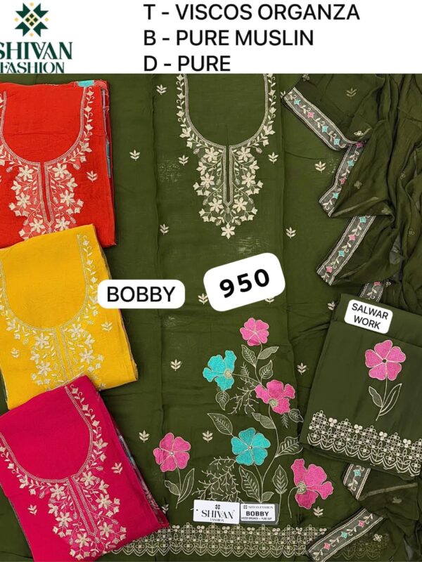 257102 Shivansh Organza Top Pure Chiffon Dupatta Unstitched Suits