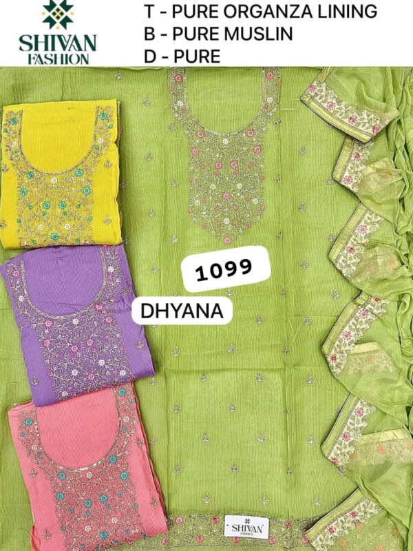 SCAK Organza Top Pure Chiffon Dupatta Unstitched Suits