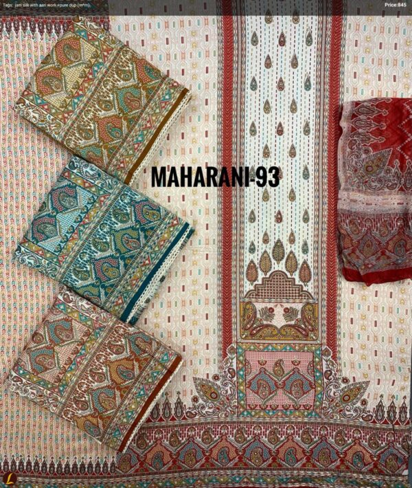 Lalee Jaam Top Pure Chiffon Dupatta Unstitched Suits