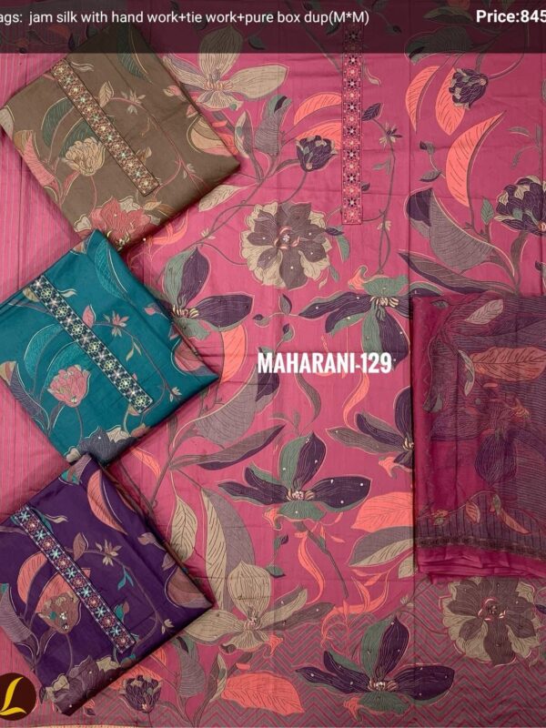 257156 Lalee Jaam Top Pure Chiffon Dupatta Unstitched Suits