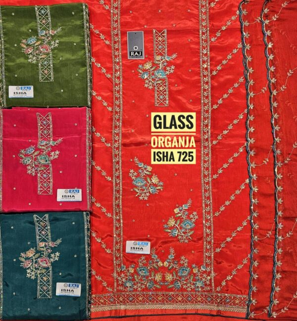 262355 Raj Silk Mills Glass Top Nazneen Dupatta Unstitched Suits