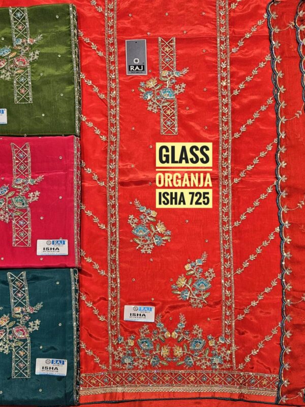Raj Silk Mills Glass Top Nazneen Dupatta Unstitched Suits