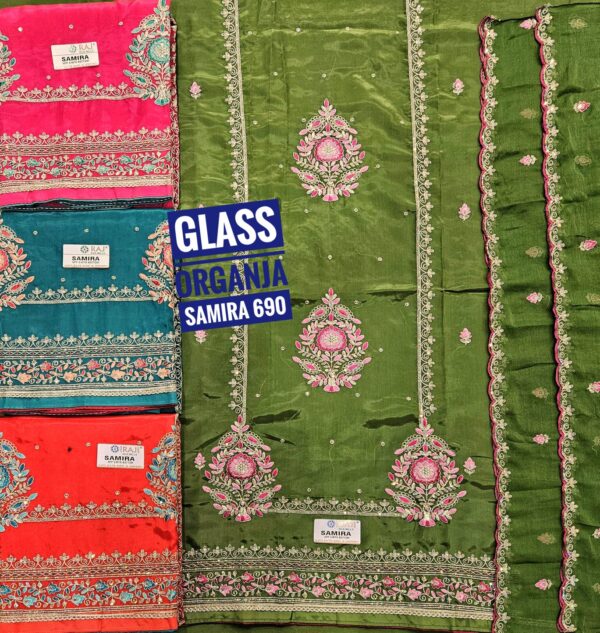 262365 Raj Silk Mills Glass Top Nazneen Dupatta Unstitched Suits