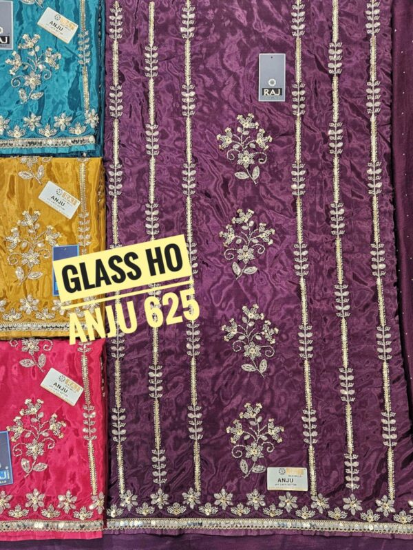 Raj Silk Mills Glass Top Nazneen Dupatta Unstitched Suits