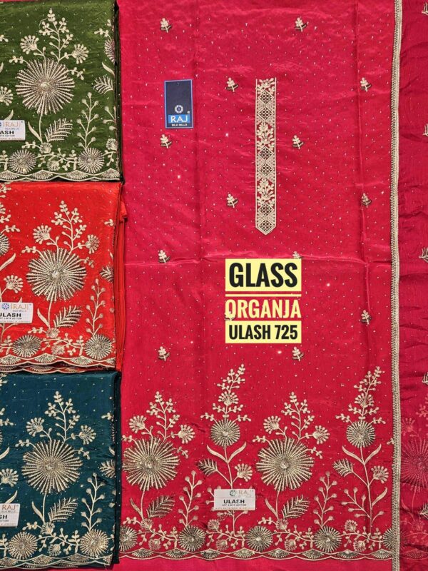 Raj Silk Mills Glass Top Nazneen Dupatta Unstitched Suits