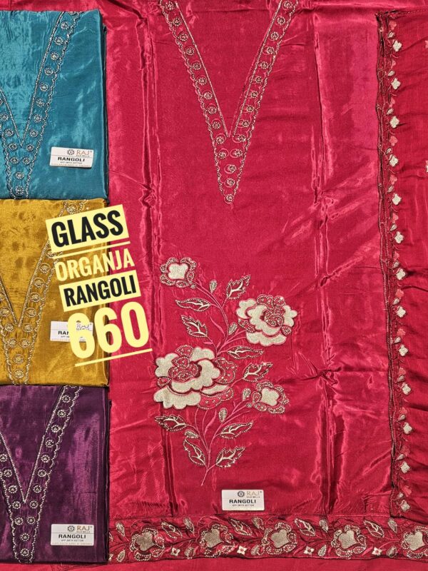 Raj Silk Mills Glass Top Nazneen Dupatta Unstitched Suits