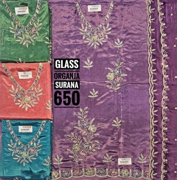 Raj Silk Mills Glass Top Nazneen Dupatta Unstitched Suits