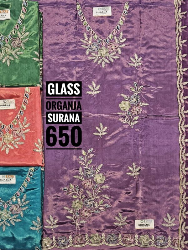 Raj Silk Mills Glass Top Nazneen Dupatta Unstitched Suits