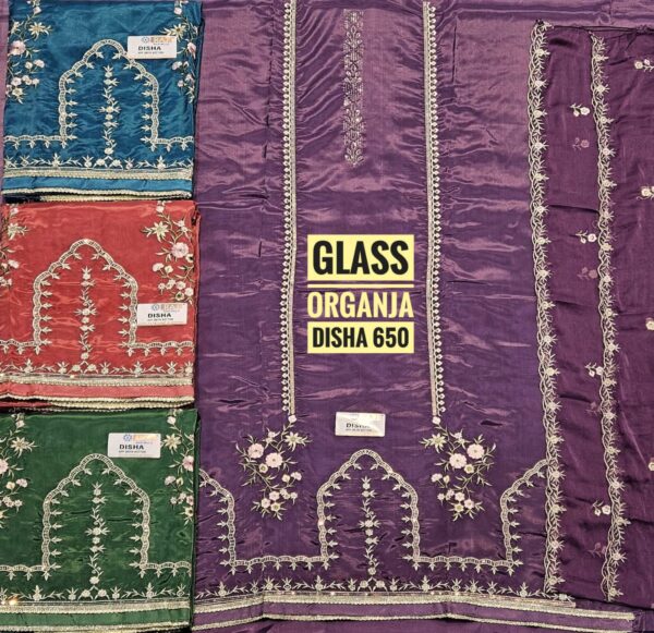 262378 Raj Silk Mills Glass Top Nazneen Dupatta Unstitched Suits