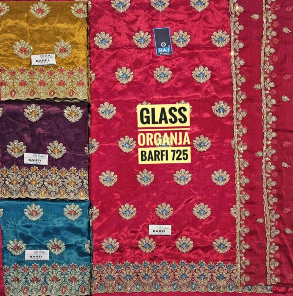 Raj Silk Mills Glass Top Nazneen Dupatta Unstitched Suits