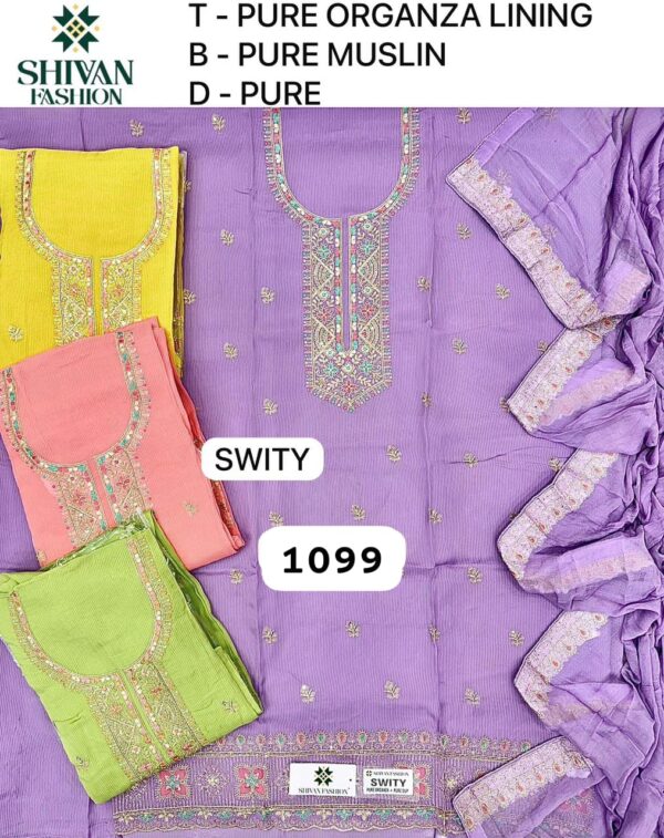 Shivansh Organza Top Pure Chiffon Dupatta Unstitched Suits