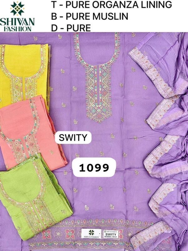 263641 Shivansh Organza Top Pure Chiffon Dupatta Unstitched Suits