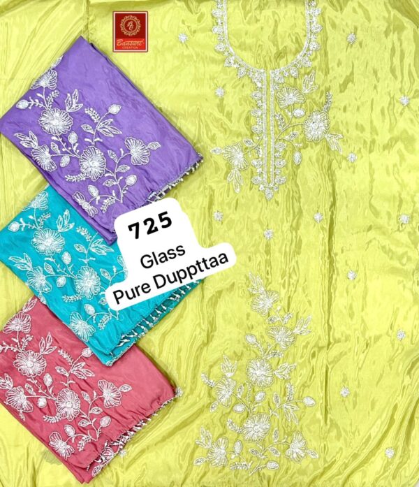 Bansuri Glass Top Pure Chiffon Dupatta Unstitched Suits
