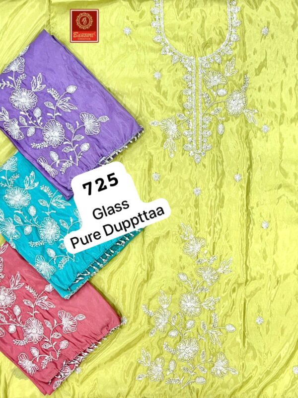 Bansuri Glass Top Pure Chiffon Dupatta Unstitched Suits