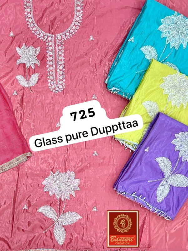 Bansuri Glass Top Pure Chiffon Dupatta Unstitched Suits