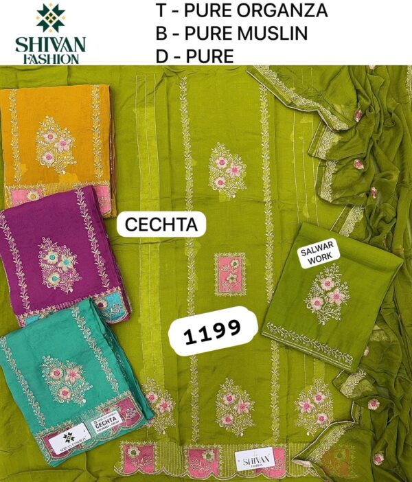 Shivansh Organza Top Pure Chiffon Dupatta Unstitched Suits