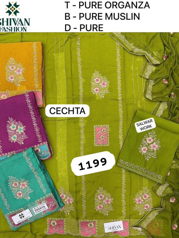 263775 Shivansh Organza Top Pure Chiffon Dupatta Unstitched Suits