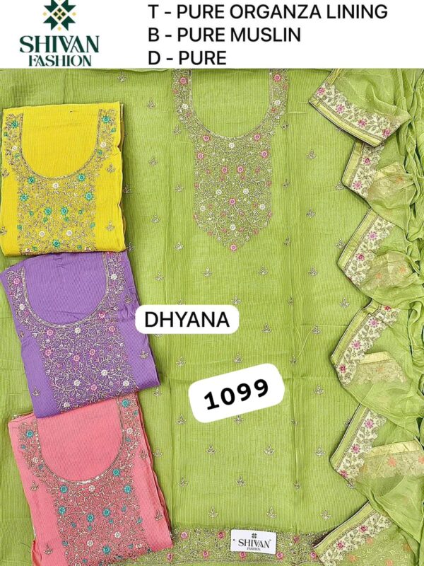 263779 Shivansh Organza Top Pure Chiffon Dupatta Unstitched Suits